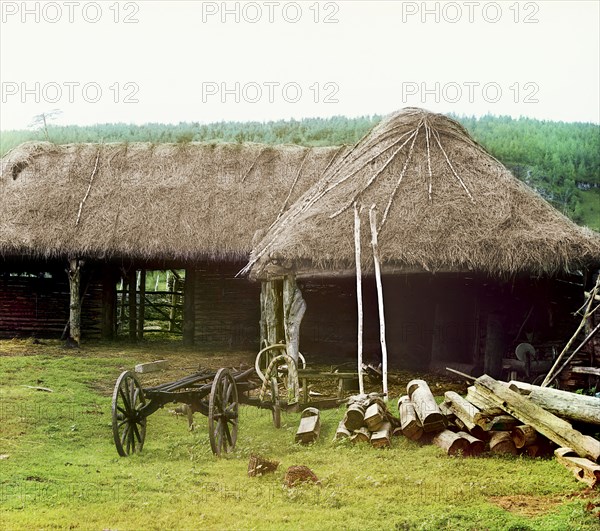 Bashkir's yard, Ekhia, 1910. Creator: Sergey Mikhaylovich Prokudin-Gorsky.