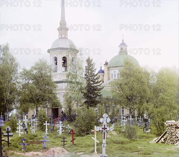 Cemetery Church of the Exaltation of the Cross, Ostashkov, 1910. Creator: Sergey Mikhaylovich Prokudin-Gorsky.