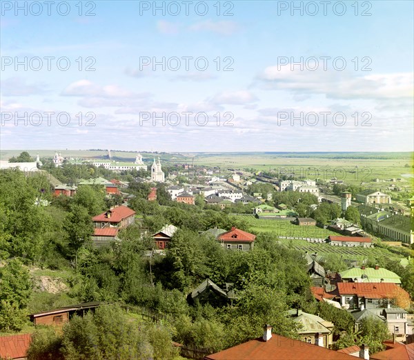 City of Vladimir, on the Kliazma;view from the Assumption Cathedral from the southwest, 1911. Creator: Sergey Mikhaylovich Prokudin-Gorsky.