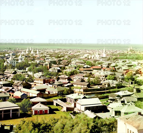 City of Tobolsk from the northeast; in the distance one can see the confluence..., 1912. Creator: Sergey Mikhaylovich Prokudin-Gorsky.