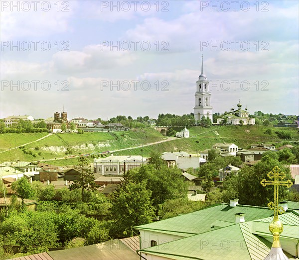 Prince Fedor's side [of the city] from the bell tower of the Cathedral of the Transfigur..., 1910. Creator: Sergey Mikhaylovich Prokudin-Gorsky.