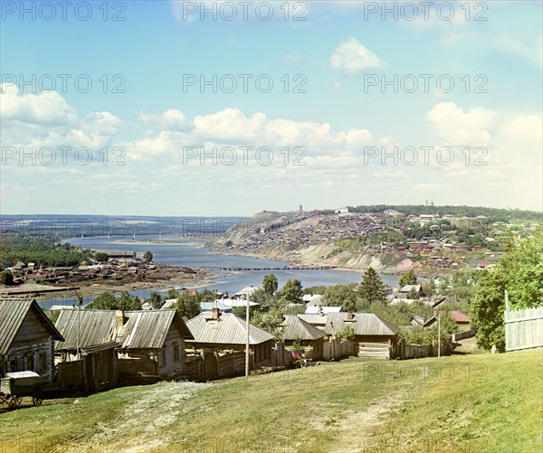 General view of Novaia Ufa, 1910. Creator: Sergey Mikhaylovich Prokudin-Gorsky.