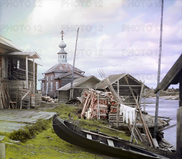 Fishing settlement, 1915. Creator: Sergey Mikhaylovich Prokudin-Gorsky.