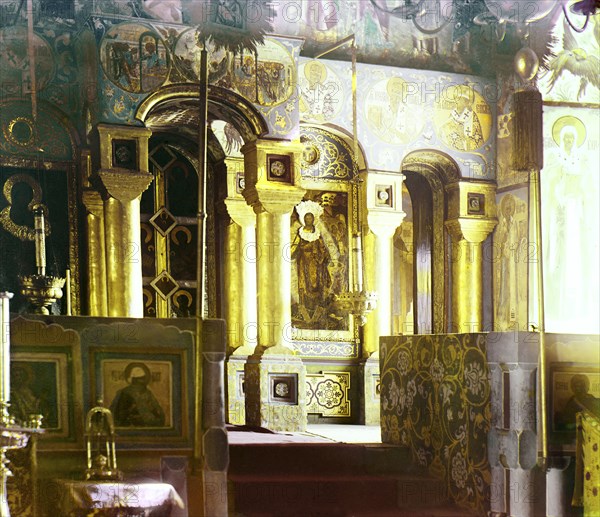 Iconostasis in the Church of the Resurrection, Rostov Velikii, 1911. Creator: Sergey Mikhaylovich Prokudin-Gorsky.