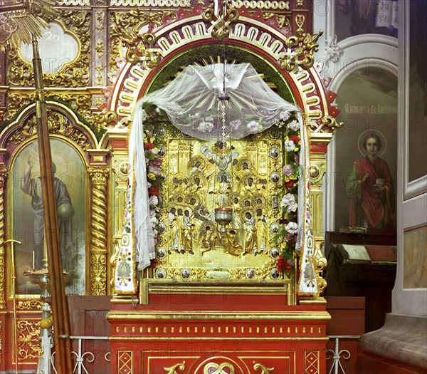 Miraculous icon brought by Saint Dalmat, Dalmatovo, 1912. Creator: Sergey Mikhaylovich Prokudin-Gorsky.