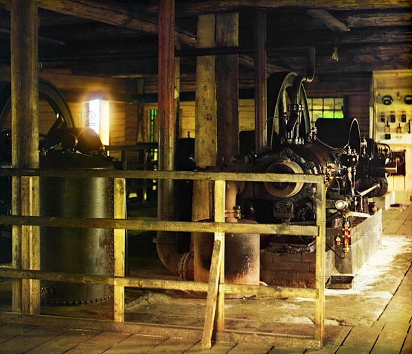 Machine department, Oka River, 1912. Creator: Sergey Mikhaylovich Prokudin-Gorsky.