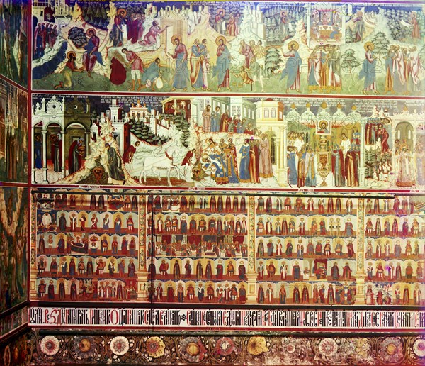 Fresco on the left wall in the Church of Saint John the Precursor, Yaroslavl, 1911. Creator: Sergey Mikhaylovich Prokudin-Gorsky.