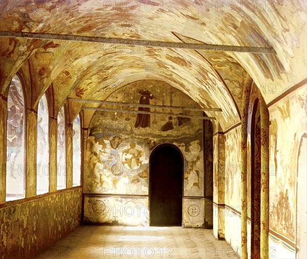 Gallery in the Church of the Resurrection of Christ, Rostov Velikii, 1911. Creator: Sergey Mikhaylovich Prokudin-Gorsky.