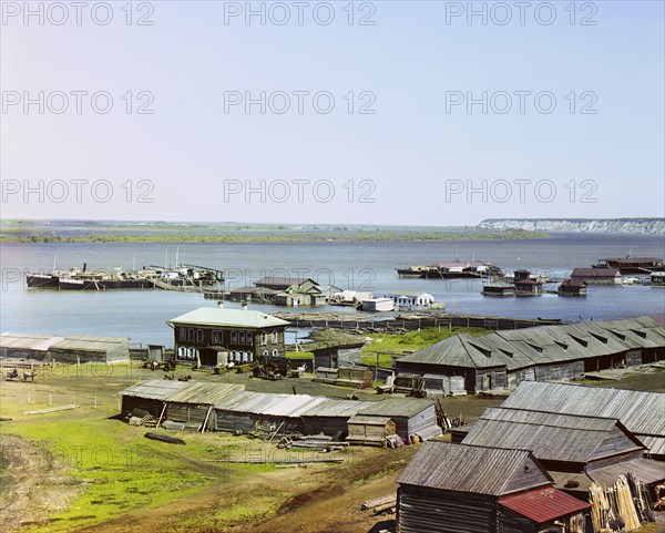 Confluence of the Irtysh and Tobol rivers, Tobolsk, 1912. Creator: Sergey Mikhaylovich Prokudin-Gorsky.