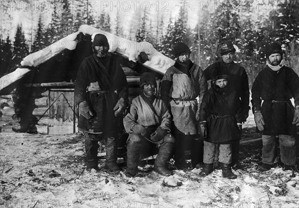 A group of peasants from the village of Yarki, Yenisei district, 1911. Creator: Unknown.