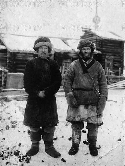 Elderly peasants of the village of Yarkina, Yenisei district, 1911. Creator: Unknown.