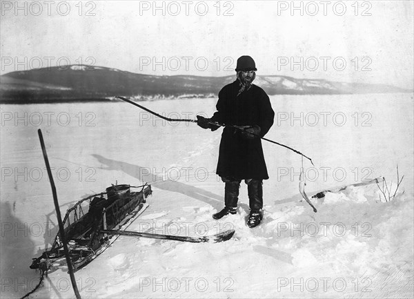 Underwater fishing with ouds on the Angara, 1911. Creator: Unknown.