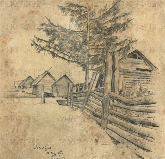 Kur'ia Settlement, Ket River, 1927. Creator: Dmitrii Innokent'evich Karatanov.