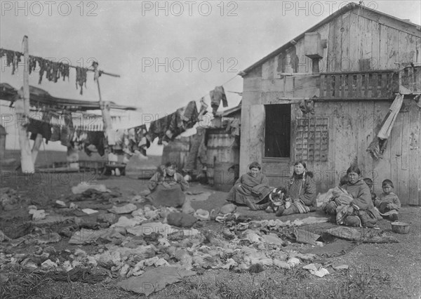 Wooden home of Alaskan Eskimo family, (1929?). Creator: Unknown.