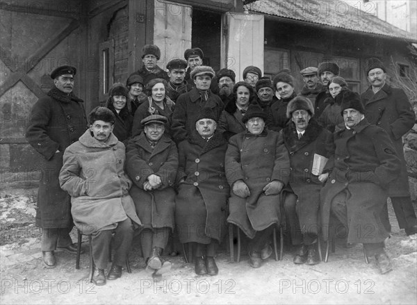 Dal'geolkom Collective Seeing off Geologist P.I. Polevoi to Leningrad, 1928. Creator: Unknown.