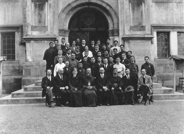 Mikhail Alekseevich Pavlov with Senior Students of Vladivostok Polytechnic Institute...Japan, 1922. Creator: Unknown.