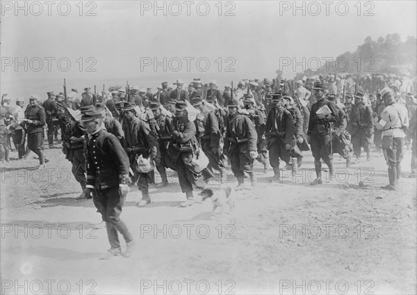 French Infantry on march, between c1914 and c1915. Creator: Bain News Service.