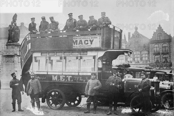 Captured English autobus used by Germans in Belg. [i.e., Belgium], between 1914 and c1915. Creator: Bain News Service.