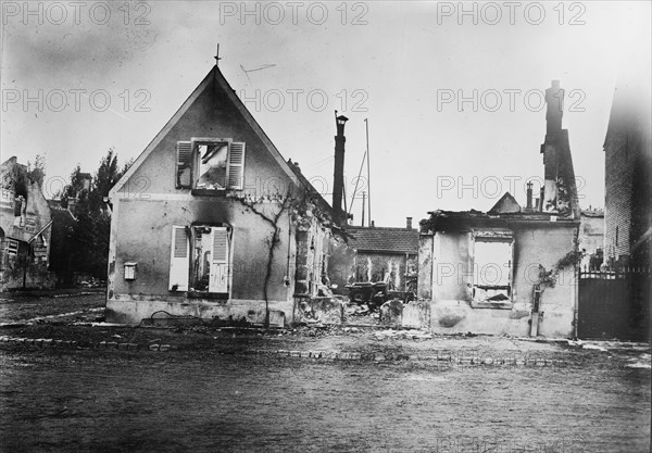 House burned by Germans, Choisy Au Bac, 16 Nov 1918. Creator: Bain News Service.