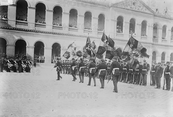 German flags received at Invalides, Paris, 27 Oct 1914. Creator: Bain News Service.