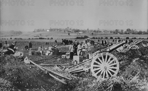 Austrian 15 cm. gun in action, between c1910 and c1915. Creator: Bain News Service.