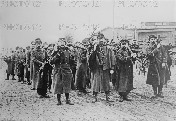 Prisoners, bringing in wood, Zossen, between 1914 and c1915. Creator: Bain News Service.