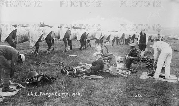 Recruits, Aldershot, H.A.C. Fargo Camp. 1914, 1914. Creator: Bain News Service.