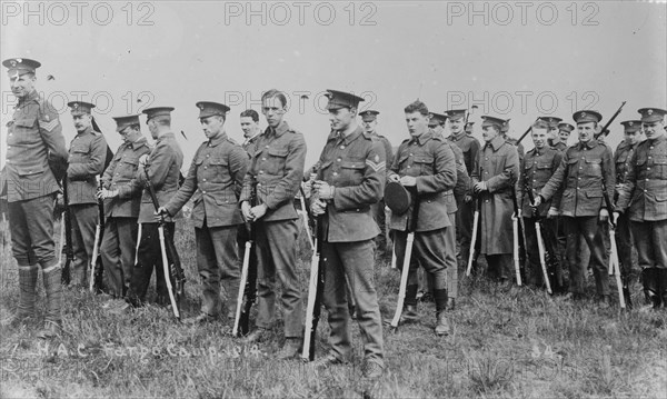 Recruits, Aldershot, H.A.C. Fargo Camp, 1914, 1914. Creator: Bain News Service.