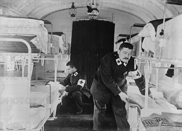 Sleeping room in Kaiserin's Hospital Train, between c1914 and c1915. Creator: Bain News Service.