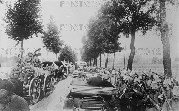 Germans in Belgium, on the way to the front, between c1914 and c1915. Creator: Bain News Service.