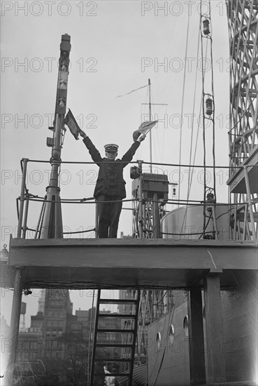 Junior Naval Scout on U.S.S. Recruit, 1917. Creator: Bain News Service.