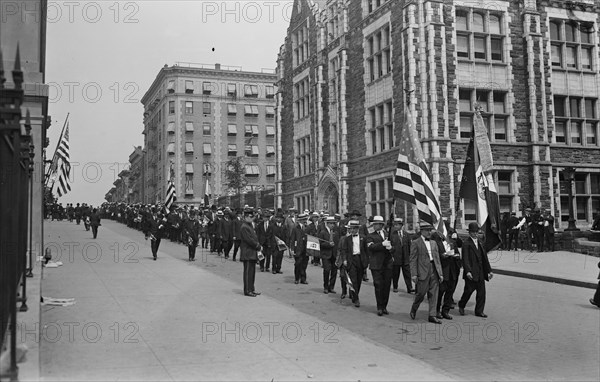 Italians marching to stadium, 23 Jun 1917. Creator: Bain News Service.