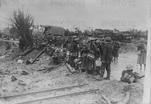 British troops resting on road, between c1915 and 1918. Creator: Bain News Service.