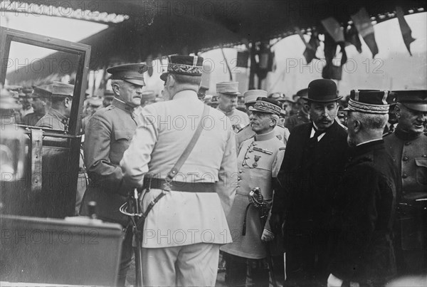 General Pershing, Gen. Pelletier, Gen. Dumas, Rene Besnard,  13 Jun 1917. Creator: Bain News Service.