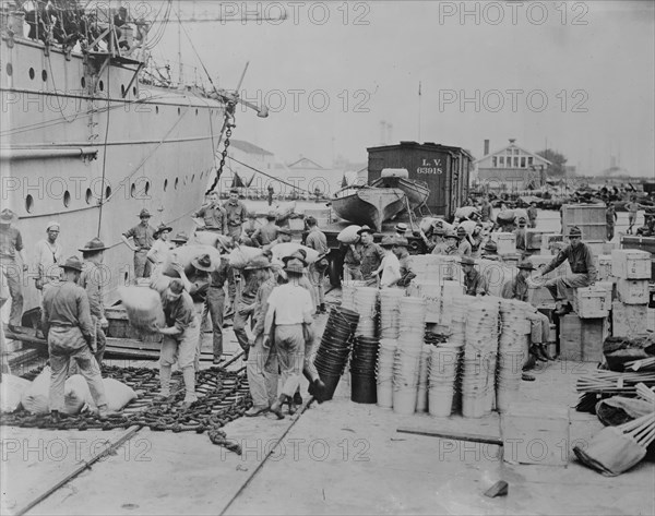 Loading supplies for our army in France, between 1917 and c1920. Creator: Bain News Service.