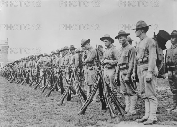 Marines now in France, 1917. Creator: Bain News Service.