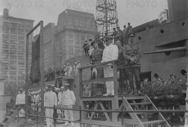 Captain Adams addresses recruits, July 1917. Creator: Bain News Service.