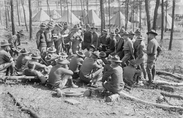 Learning pistol firing, Camp Upton, 15 Sept 1917. Creator: Bain News Service.