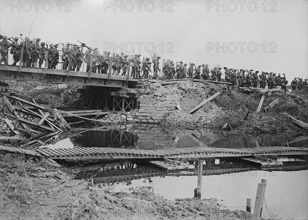 British military bridge, Flanders, 5 Aug 1917. Creator: Bain News Service.