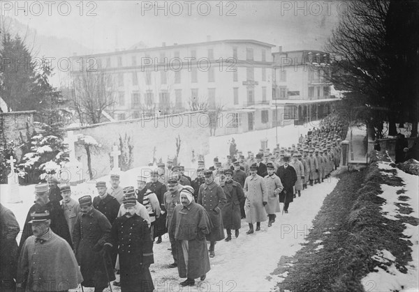 Engelberg, funeral of French soldier, between c1915 and 1918. Creator: Bain News Service.