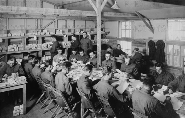 Soldier records, Camp Upton, 1917 or 1918. Creator: Bain News Service.