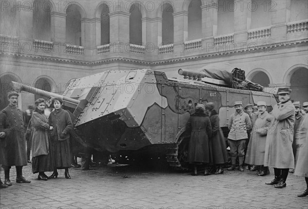 New type French Tank, camouflaged, 1917 or 1918. Creator: Bain News Service.