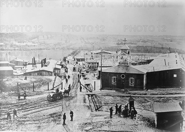 Prison Camp, Guben, with Russian Church, between 1914 and 1915. Creator: Bain News Service.