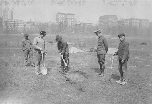 Trenches in Central Park, Mar 1918. Creator: Bain News Service.