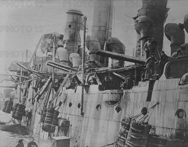 VINDICTIVE after ZEEBRUGGE, 23 May 1918. Creator: Bain News Service.