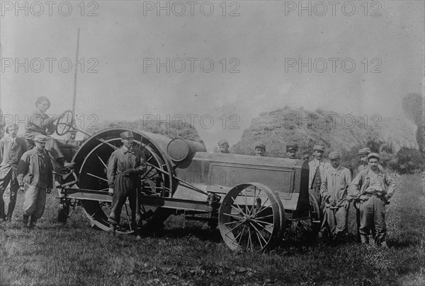 French cripples run a tractor, 17 May 1918. Creator: Bain News Service.