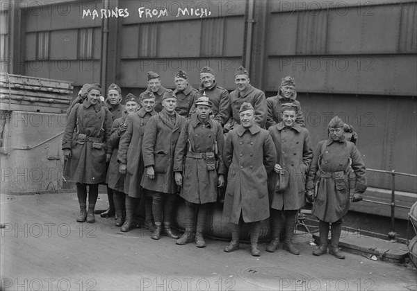 Marines from Mich., 1918 or 1919. Creator: Bain News Service.