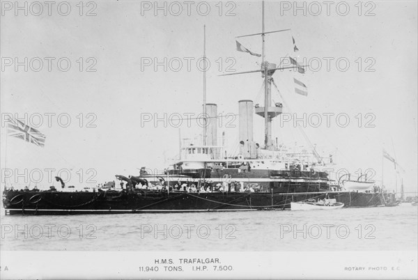 H.M.S. TRAFALGAR (Brit.), between c1910 and c1915. Creator: Bain News Service.