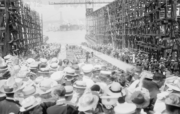 Launch of ARIZONA, between c1910 and c1915. Creator: Bain News Service.