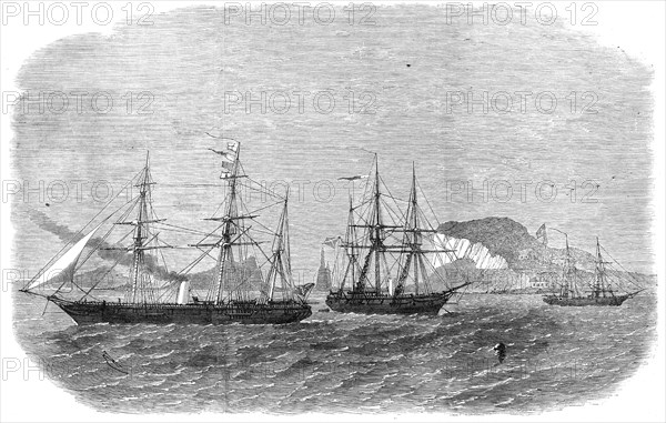 Pekin, one of the European-Chinese Squadron, leaving Chefoo, Shantung, 1864. Creator: Unknown.